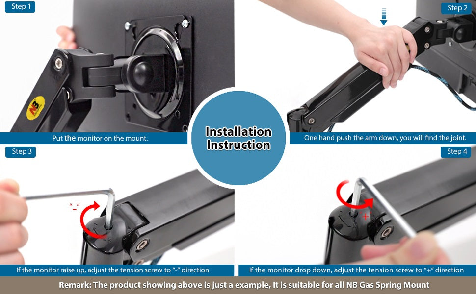 Dual Monitor Desk Mount Stand Gas Spring 360 Degree Full Rotation ; Computer Monitor Arm for Two Screens 17″ – 27″ Inch with 2~9 Kg Load Capacity for Each Display ; F160 Dual Monitor Desk Mount Stand Gas Spring 360 Degree Full Rotation ; Computer Monitor Arm for Two Screens 17″ – 27″ Inch with 2~9 Kg Load Capacity for Each Display ; F160